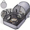 Cat Playpen, 3-in-1 Pop-up Outdoor Cat Enclosure, Gray | 2 Rooms & Tunnel, Breathable Mesh, Carry Bag, Interactive Toys, Multi-Entry Doors, Indoor & Outdoor Use for small pets