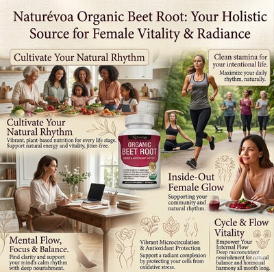 Naturévoa Organic Beet Root Tablets - Pure Inner Glow & Vitality Blend (90 Tablets)