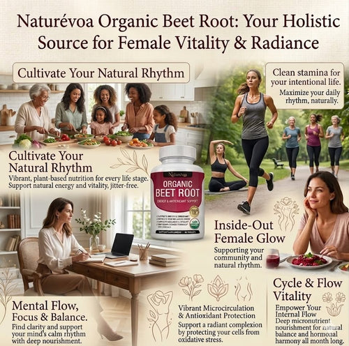 Naturévoa Organic Beet Root Tablets - Pure Inner Glow & Vitality Blend (90 Tablets)