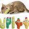 Pawsible 5 Pack Cactus Cat Toy Set, 100% Premium  Cat Herb Filling, Natural Stimulation for Cats, Durable for Teething, Perfect Kitten Toy Kitty